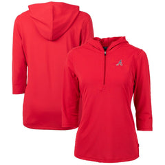 Atlanta Braves Cutter & Buck Women's Americana Logo DryTec Virtue Eco Pique Recycled Half-Zip Pullover Hoodie Near Me