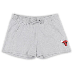 Fanatics Chicago Bulls Women's Plus Size T-Shirt & Shorts Combo Set Red/Heather Gray