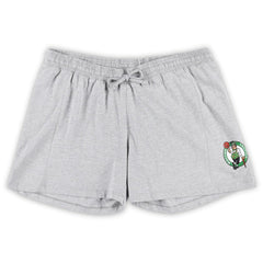 Fanatics Boston Celtics Women's Plus Size T-Shirt & Shorts Combo Set Kelly Green/Heather Gray