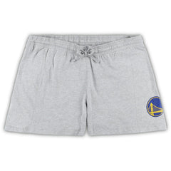 Fanatics Golden State Warriors Women's Plus Size T-Shirt & Shorts Combo Set Royal/Heather Gray