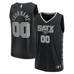 Fanatics San Antonio Spurs Fast Break Custom Replica Jersey Black Statement Edition