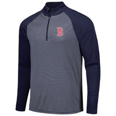 Boston Red Sox Levelwear Charter Striped Raglan Quarter-Zip Top Near Me