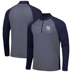 New York Yankees Levelwear Charter Striped Raglan Quarter-Zip Top Online