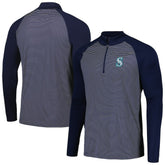 Seattle Mariners Levelwear Charter Striped Raglan Quarter-Zip Top for sale