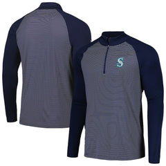 Seattle Mariners Levelwear Charter Striped Raglan Quarter-Zip Top for sale