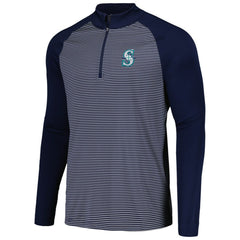 Seattle Mariners Levelwear Charter Striped Raglan Quarter-Zip Top for sale