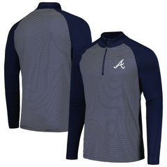 Atlanta Braves Levelwear Charter Striped Raglan Quarter-Zip Top for sale