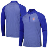 New York Mets Levelwear Charter Striped Raglan Quarter-Zip Top Outlet