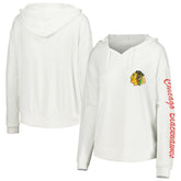 Chicago Blackhawks Concepts Sport Women's Accord Hacci Long Sleeve Hoodie Top - White | NHL near me