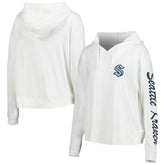 Seattle Kraken Concepts Sport Women's Accord Hacci Long Sleeve Hoodie Top - Cream | NHL Clearance