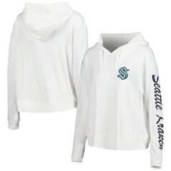 Seattle Kraken Concepts Sport Women's Accord Hacci Long Sleeve Hoodie Top - Cream | NHL Clearance