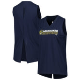 Milwaukee Brewers Levelwear Women's Paisley Chase V-Neck Tank Top Discount