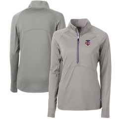 Minnesota Twins Cutter & Buck Women's Adapt Eco Knit Stretch Half-Zip Logo Pullover Top for sale