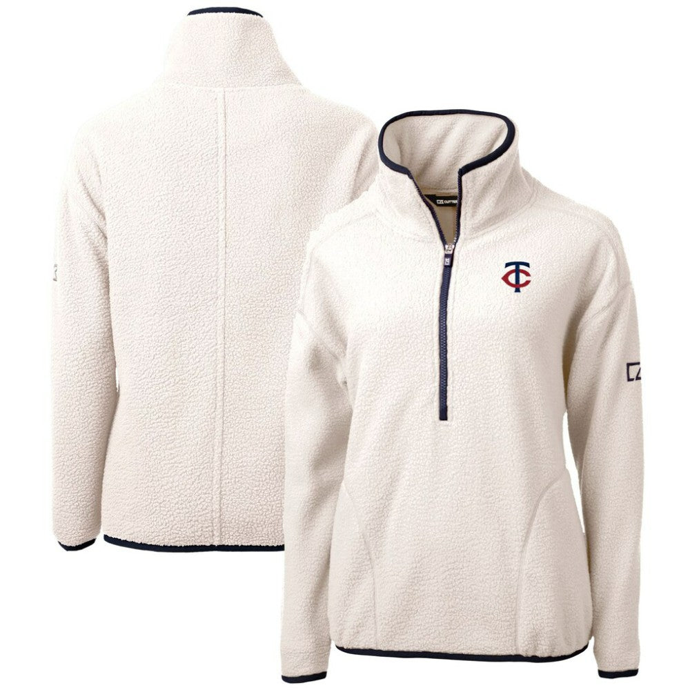 Minnesota Twins Cutter & Buck Women's Cascade Eco Sherpa Half-Zip Pullover Jacket Outlet