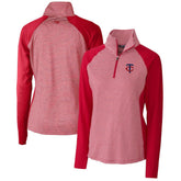Minnesota Twins Cutter & Buck Women's DryTec Forge Tonal Stripe Stretch Half-Zip Top Sale