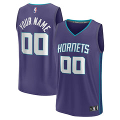 Fanatics Charlotte Hornets Youth Fast Break Replica Custom Jersey Statement Edition Purple