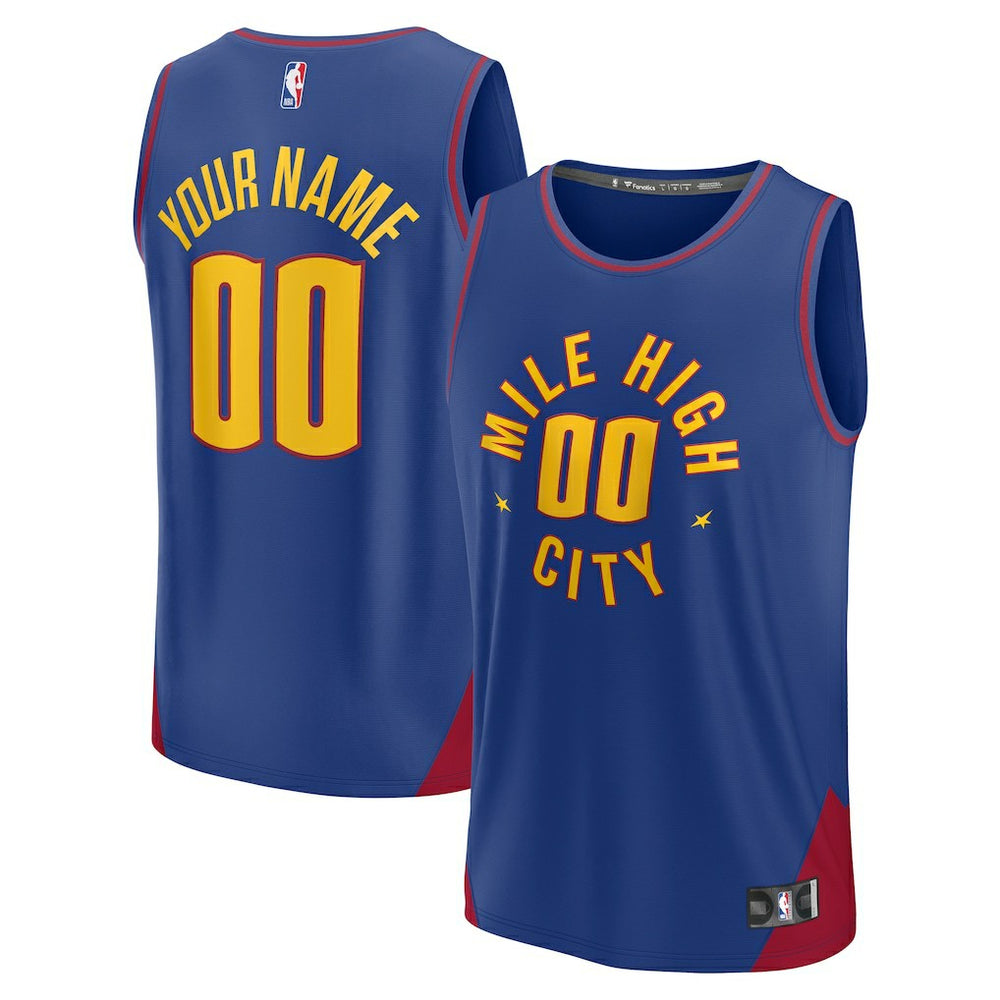 Fanatics Denver Nuggets Youth Fast Break Replica Custom Jersey Statement Editi- Blue