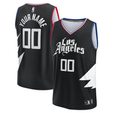 Fanatics LA Clippers Youth Fast Break Replica Custom Jersey Statement Edition Black