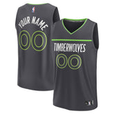 Fanatics Minnesota Timberwolves Youth Custom Fast Break Jersey Statement Edition Black