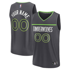 Fanatics Minnesota Timberwolves Youth Custom Fast Break Jersey Statement Edition Black