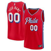 Fanatics Philadelphia 76ers Youth Fast Break Replica Custom Jersey Statement Edition Red