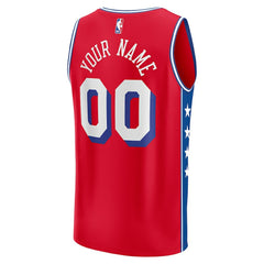 Fanatics Philadelphia 76ers Youth Fast Break Replica Custom Jersey Statement Edition Red