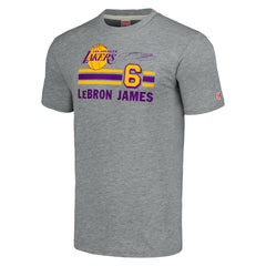 LeBron James Los Angeles Lakers Homage Number Tri-Blend T-Shirt Gray