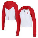St. Louis Cardinals Lusso Women's Jane Raglan Quarter-Zip Tri-Blend Cropped Pullover Hoodie Near Me