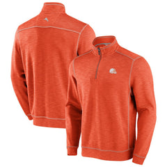 Cleveland Browns Tobago Bay Tri-Blend Half-Zip Sweatshirt - Orange - Tommy Bahama