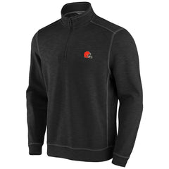 Cleveland Browns Big & Tall Tobago Bay Half-Zip Sweatshirt - Black - Tommy Bahama