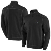 Los Angeles Chargers Big & Tall Tobago Bay Half-Zip Sweatshirt - Black - Tommy Bahama