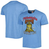 Philadelphia 76ers Homage Unisex Hometown Hyper Local Tri-Blend T-Shirt Light Blue