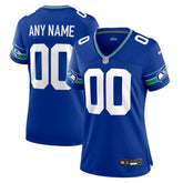 Seattle Seahawks Women's Throwback Custom Jersey - Royal - Nike