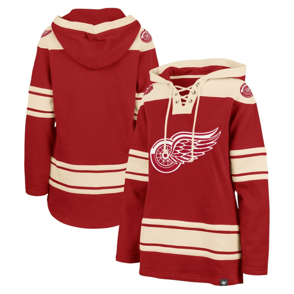 Detroit Red Wings '47 Women's Superior Lacer Pullover Hoodie - Red | 47 brand on sale