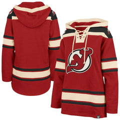 New Jersey Devils '47 Women's Superior Lacer Pullover Hoodie - Red | 47 brand Clearance