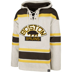 Boston Bruins '47 Rockaway Lacer Pullover Hoodie - Oatmeal | 47 brand on sale