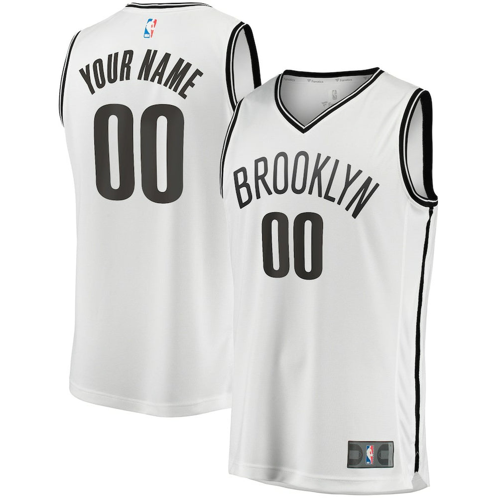 Fanatics Brooklyn Nets Youth Fast Break Replica Custom Jersey Association Edition White