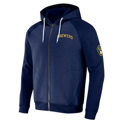 Milwaukee Brewers Darius Rucker Collection by Fanatics Raglan Full-Zip Hoodie Sale
