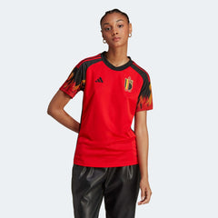 Adidas - 2022-23 Belgium Women's Home Soccer Jersey - Red-Black