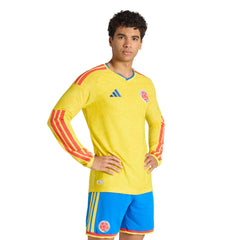 Adidas - 2026 Colombia Men's Authentic Home Long-Sleeve Soccer Jersey