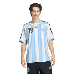 Adidas - 2006 Argentina Men's Retro Stadium Home Messi #19 Soccer Jersey