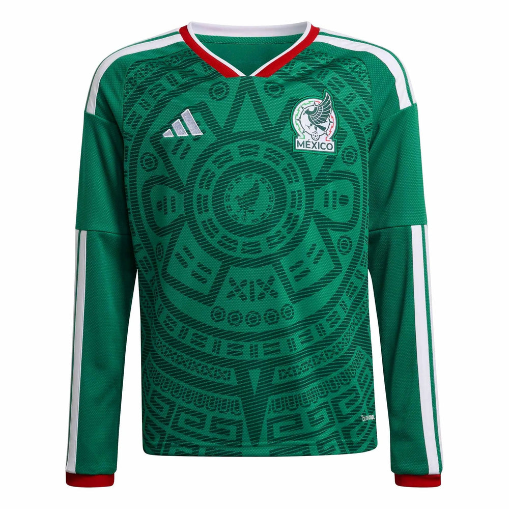 Adidas - 2026 Mexico Youth Stadium Home Long-Sleeve Soccer Jersey