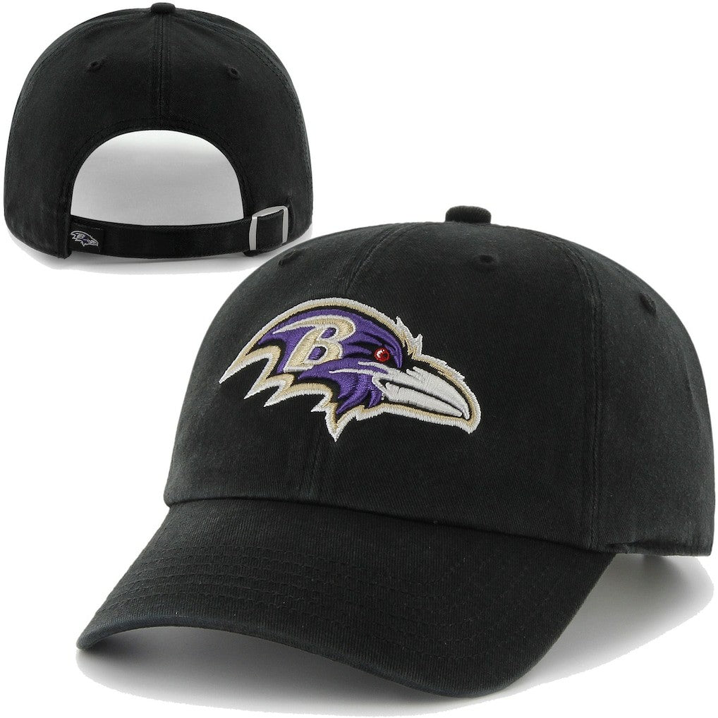 47 Brand Baltimore Ravens Clean Up Adjustable Hat - Black - 47 brand