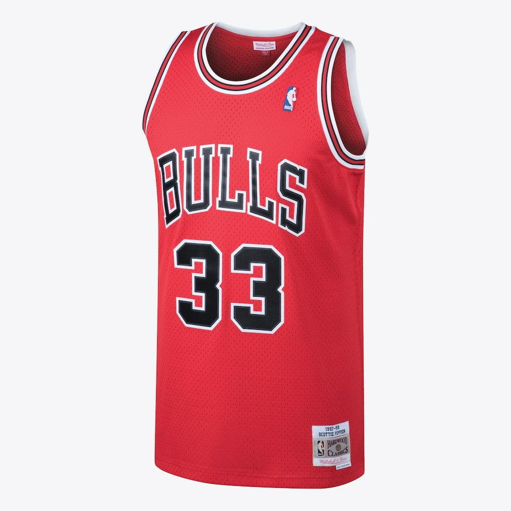 Chicago Bulls Scottie Pippen 1997 Hardwood Classics Road Swingman Jersey Red Mens