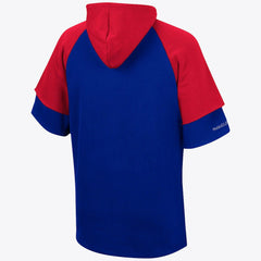 New York Giants Short Sleeve Fleece Hoodie - Mitchell & Ness