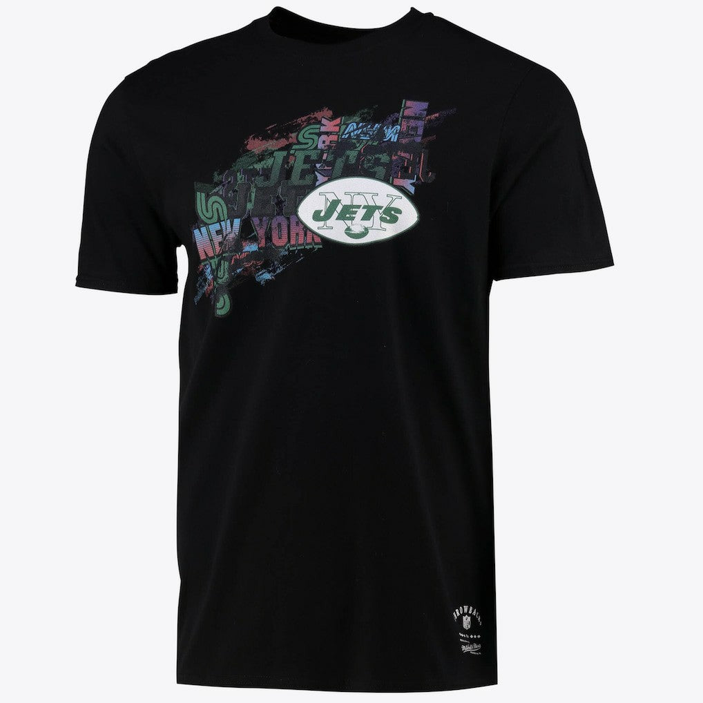 New York Jets Printed Team Name T-Shirt - Mens - Mitchell & Ness