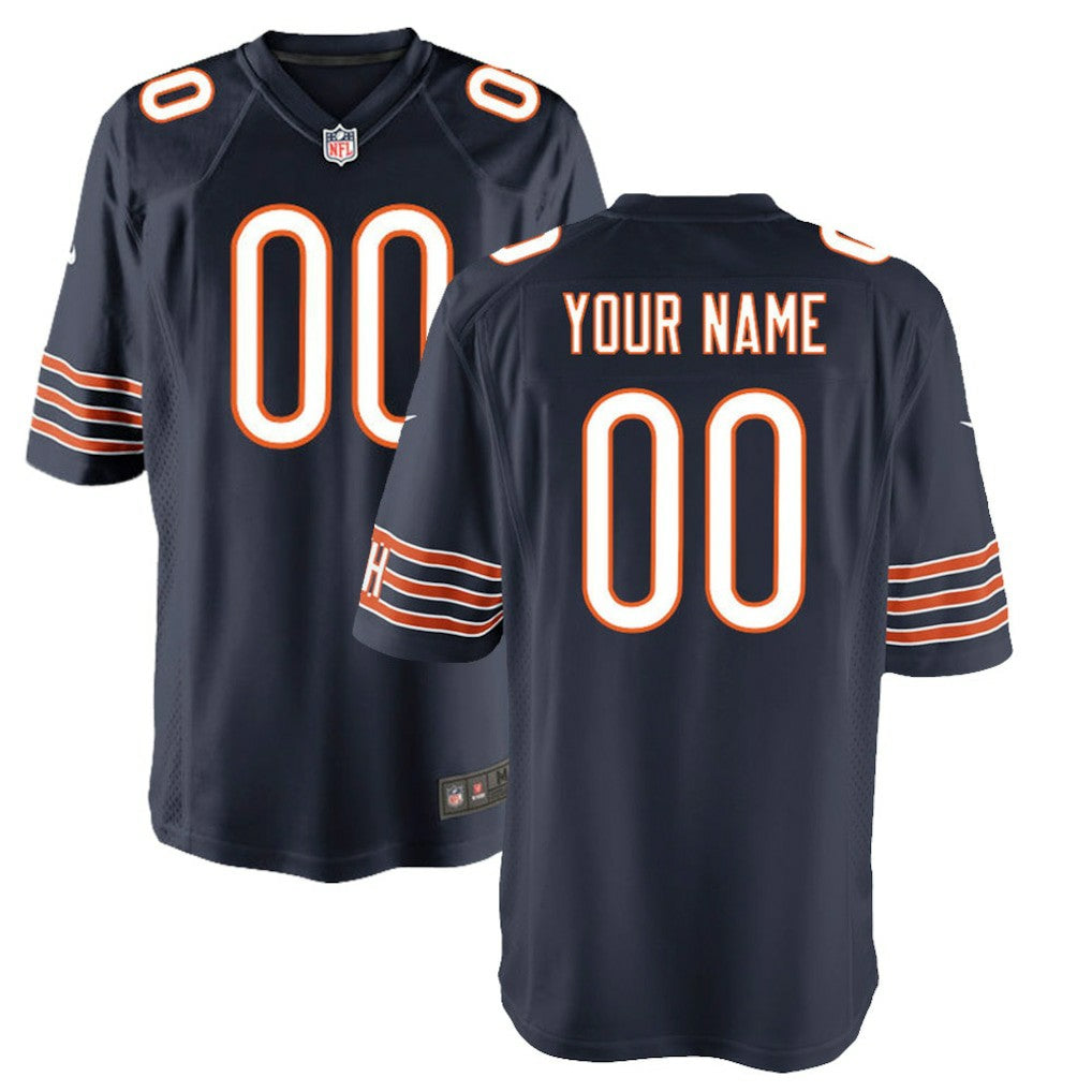 Chicago Bears Youth Custom Game Jersey - Navy - Nike