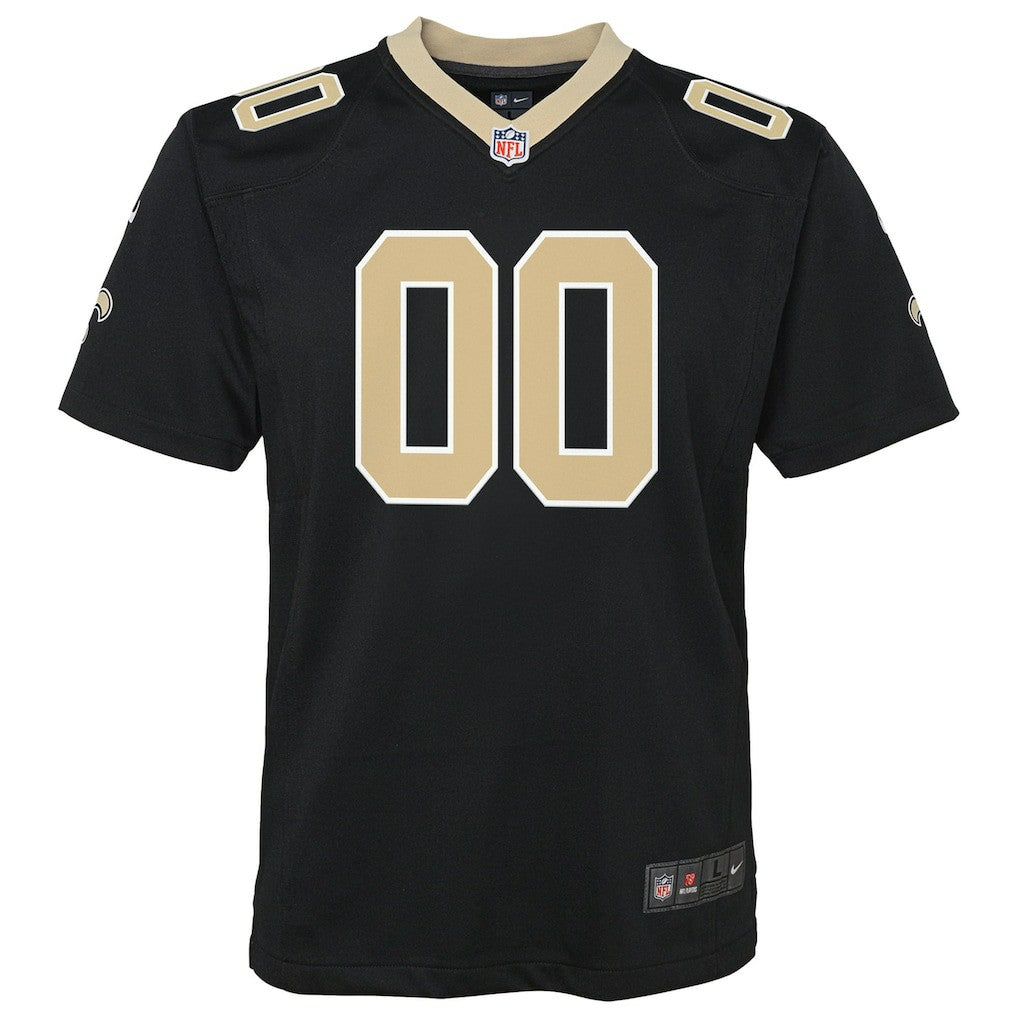 New Orleans Saints Youth Custom Game Jersey - Black - Nike