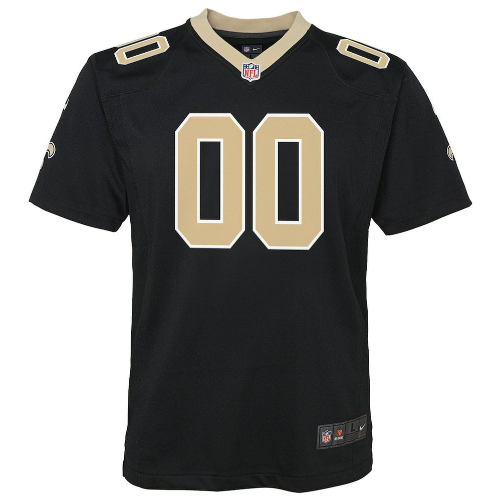New Orleans Saints Youth Custom Game Jersey - Black - Nike