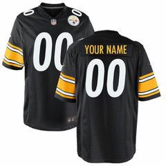 Pittsburgh Steelers Youth Custom Game Jersey - Black - Nike